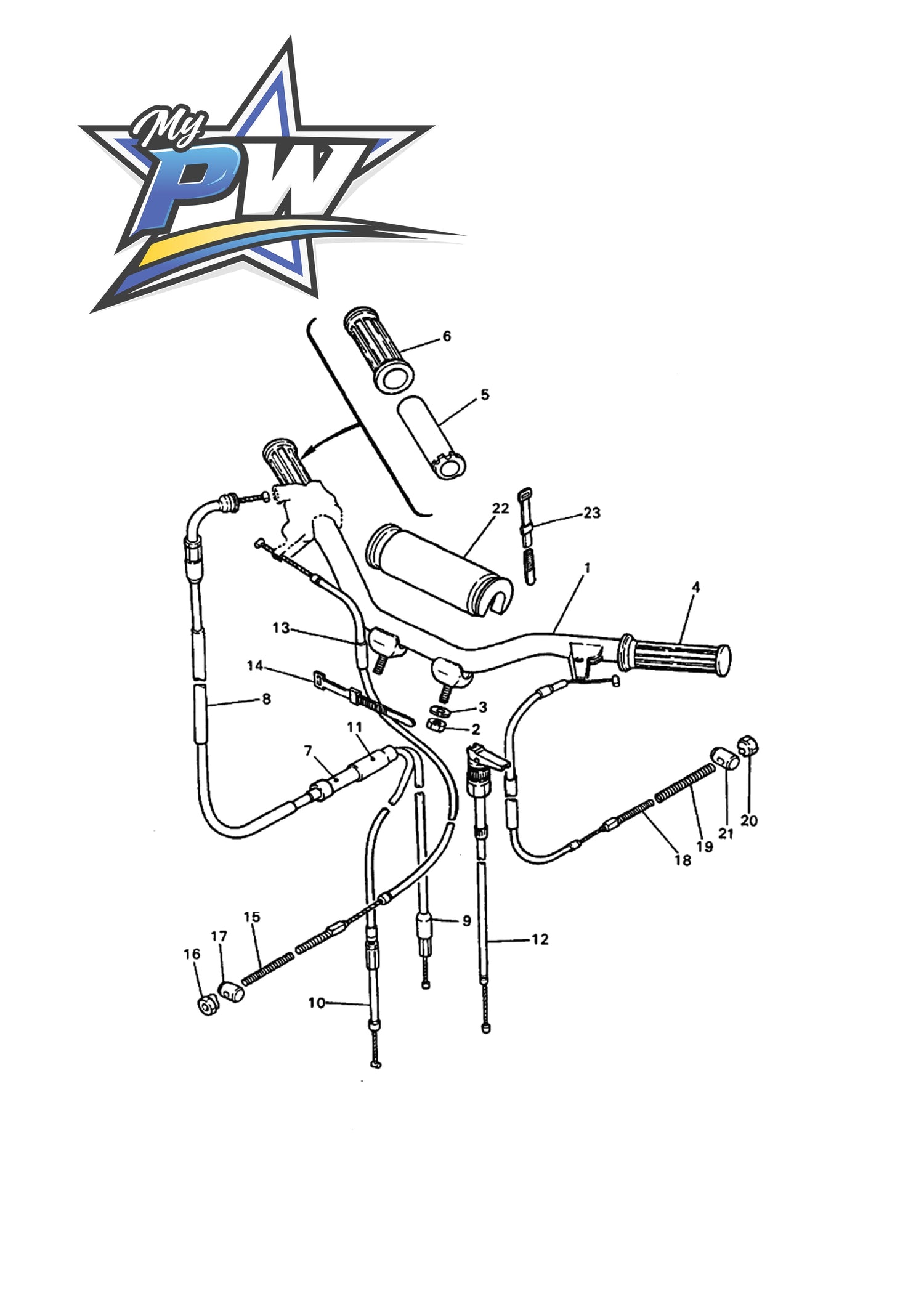 V - GUIDON & CABLES PW50